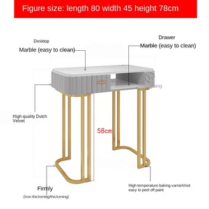 Juego de <span class=keywords><strong>mesa</strong></span> y silla de salón de uñas de metal de lujo moderno con <span class=keywords><strong>MESA</strong></span> DE MANICURA de doble capa <span class=keywords><strong>mesa</strong></span> individual/Doble - Product Image 6