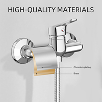 Mitigeur de douche en laiton chromé avec long bec, ensembles de douche et bain chromés pour appartement et hôtel, jet de pluie doux et fonction massage