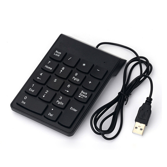 Small-size USB Wired Numeric Keypad Numpad 18 Keys Digital Keyboard for Accounting Teller Laptop Notebook Tablets