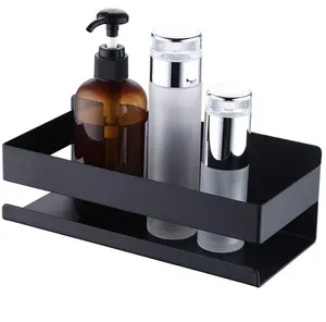 Brushed Black 304 Stainless Steel Self Adhesive Shower Shelf Bathroom Shower Caddy Bath Storage Shelf