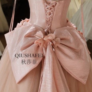 Factory Wholesale <strong>Blush</strong> Pink 3D Floral Evening <strong>Gown</strong> Spaghetti Strap Tulle <strong>Ball</strong> <strong>Gown</strong> Dress - Product Image 6