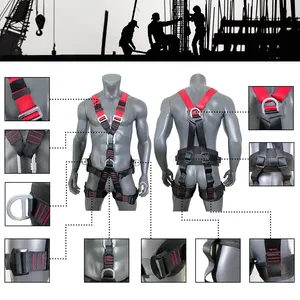 Full Body Safety Harness With Aluminum D Ring Full Body Safety Harness 5 Points Safety Harness Fall Protection
