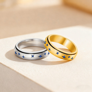 Nuovo Anello in Acciaio Inossidabile a Forma di Costellazione Rotante per Donne, Anello Antistress per Coppie - Product Image 2