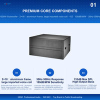 Système audio HKNC HK-GS2D28 avec deux subwoofers de 18 pouces, 1500 W, 4 ohms, 6000 W de puissance de pointe, pour auditorium, église, petite performance live, sonorisation
