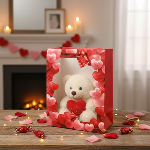 ถุงของขวัญรูปหัวใจเปิด10 "X6" X13 "144ชิ้น /cs สำหรับอุปกรณ์วันวาเลนไทน์ - Product Image 3