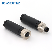 KRONZ Promotion Exceptionnelle Connecteur Circulaire M8 à 3/4/5 Broches Code A/B, Étanche IP67, Haute Qualité, Mâle/Femelle, Prise Industrielle à Visser