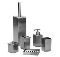 BX haute qualité argent SS 304 # ensemble de salle de bain distributeur de savon gobelet porte-savon porte-brosse de toilette revêtement anti-empreintes digitales