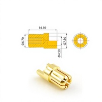 Connecteur pour avions modèles Amass GC6510-M/GC6510-F, fiche banane 65 mm en cuivre pur pour moteurs et ESC