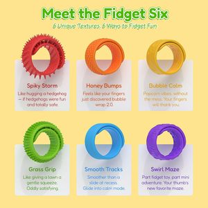 आर्स्ट 251207 6 पीसी हल्के सिलिकॉन संवेदी क्लैपिंग ब्रैसलेट रंगीन ऑटिज्म एंटीतनाव तनाव राहत खिलौना - Product Image 4