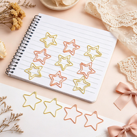 Clips de papier créatifs en métal, mignons, pour l'été, marque-pages étoiles, étiquettes de page pour le bureau, cadeaux de papeterie