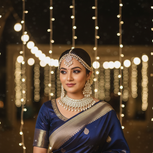 Trending Fancy Collection <b>Gold</b> Plated Kundan & Pearl with White Stone Necklace <b>Set</b> For Women Wear Jewelry - Product Image 2
