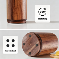 Porte-ustensiles, porte-ustensiles de cuisine en bois d'acacia pour comptoir, 360° ° Support rotatif pour ustensiles de cuisine pour comptoir de cuisine