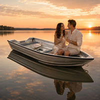 Nouveau bateau de pêche en aluminium à coque en V 12 pieds/14 pieds/16 pieds 4-6 personnes Empilable Certifié CE Haute qualité Léger Étanche