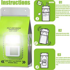 Productos respetuosos con el medio ambiente Lámparas de luces LED DE EMERGENCIA portátiles activadas con agua salada para acampar Desastre de emergencia - Product Image 2