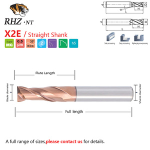 X Series 10mm Đường kính 2-Flute tisin lớp phủ thẳng chân phẳng cuối nhà máy Kinh Tế khuyến mại phổ biến chế biến cắt ODM - Product Image 2