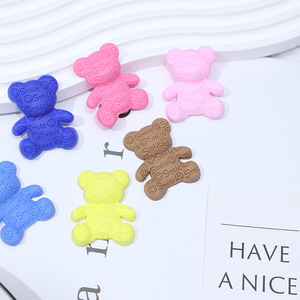 Ciondoli in resina a forma di orsetto sorridente, flessibili, a tinta unita, stile cartone animato Kawaii, per accessori fai da te, fermagli per capelli, gioielli e decorazioni per custodie di telefoni, all'ingrosso - Product Image 3