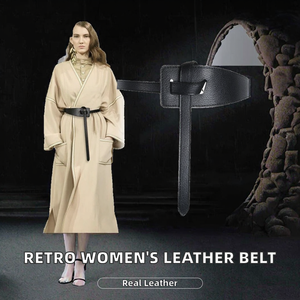 Wholesale Fashion Coat Suit <b>Belt</b> for Women Designer Retro Knotted Decoration Split Genuleather Alloy Eco-Friendly Sporty 1.8cm - Product Image 2