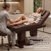 Table de massage électrique à 4 moteurs, couleur personnalisée, base en bois, inclinable et réglable, pour salon de beauté, spa, clinique