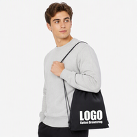 Sac à cordon en coton uni de luxe personnalisé avec logo, écologique, portable, pour le sport, sac cadeau, sac à dos à cordon – Vente en gros