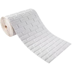 White 3D Foam <b>Wall</b> Sticker Self Adhesive Brick Pattern Continuous Seamless Home Decoration Rectangle Decorative <b>Wall</b> Stickers - Product Image 1