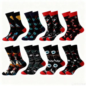 Cá Voi Thời Trang Unisex Hàng Ngày Vớ Dễ Thương Đầy Màu Sắc Bông Crew Tim Mát Mẻ Đôi Môi Son Môi Mắt Mồ Hôi Thấm Jacquard In Cho - Product Image 6