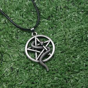 قلادات على شكل نجمة خماسية وثعبان ملتف بأسلوب أوروبي أمريكي عتيق، قلادات دائرية عصرية للرجال - Product Image 3