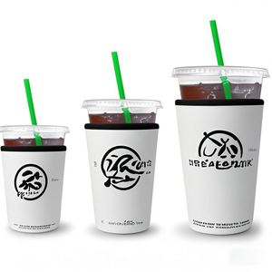 ชุดปลอกหุ้มแก้วกาแฟเย็นแบบกำหนดเอง 3 ชิ้น ปลอกหุ้มสำหรับกาแฟ ไอศกรีม ปลอกหุ้มเก็บความเย็นสำหรับเครื่องดื่มเย็น ที่วางแก้วนีโอพรีน - Product Image 1
