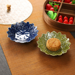 Juego de platos de cerámica para frutas Mystic Arts, nuevo estilo chino, bandeja decorativa para postres, para servir té en la sala de estar del hogar. - Product Image 3