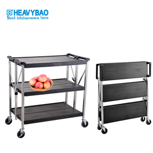 Carrito de Servicio de Acero Inoxidable para Catering Heavybao, Carrito de Comida con Ruedas para Camiones de Comida - Product Image 1