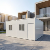 Maison modulaire en conteneurs à 2 chambres, abri d'urgence avec énergie solaire pour les zones sinistrées et l'aide humanitaire