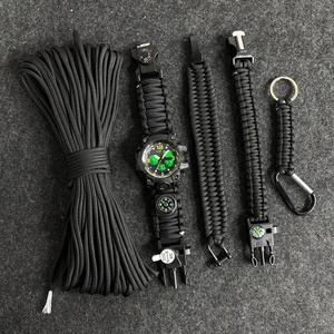 Montre de survie pour homme, double affichage analogique-numérique, montre tactique multifonctionnelle, ensemble de cinq pièces, coffret cadeau - Product Image 1