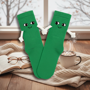 Green Jacquard Pattern Couple's <b>Socks</b> Breathable and <b>Warm</b> for Daily Use and All Seasons Custom Logo Novelty Print - Product Image 3