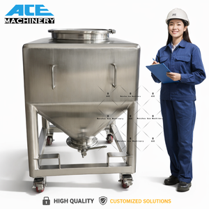 Réservoir de stockage en acier inoxydable 304 de forme carrée sanitaire, épaisseur 3 mm, fond conique, pour poudre cosmétique, capacité 50-5000 L, 0,1 Mpa - Product Image 2