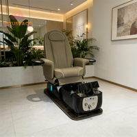 Fauteuil de pédicure 2026 fiable et durable en fibre de verre et cuir PU pour spa et salon de manucure, avec dossier réglable, fonction massage et fonctionnement automatique