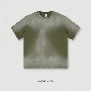 Magliette con Logo personalizzato con etichetta personalizzata T-Shirt da uomo Oversize T-Shirt con lavaggio acido personalizzato con grafica di marca alla moda