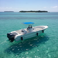 Bateau de pêche à console centrale en fibre de verre de 27 pieds avec moteur hors-bord de 85 à 115 CV à vendre