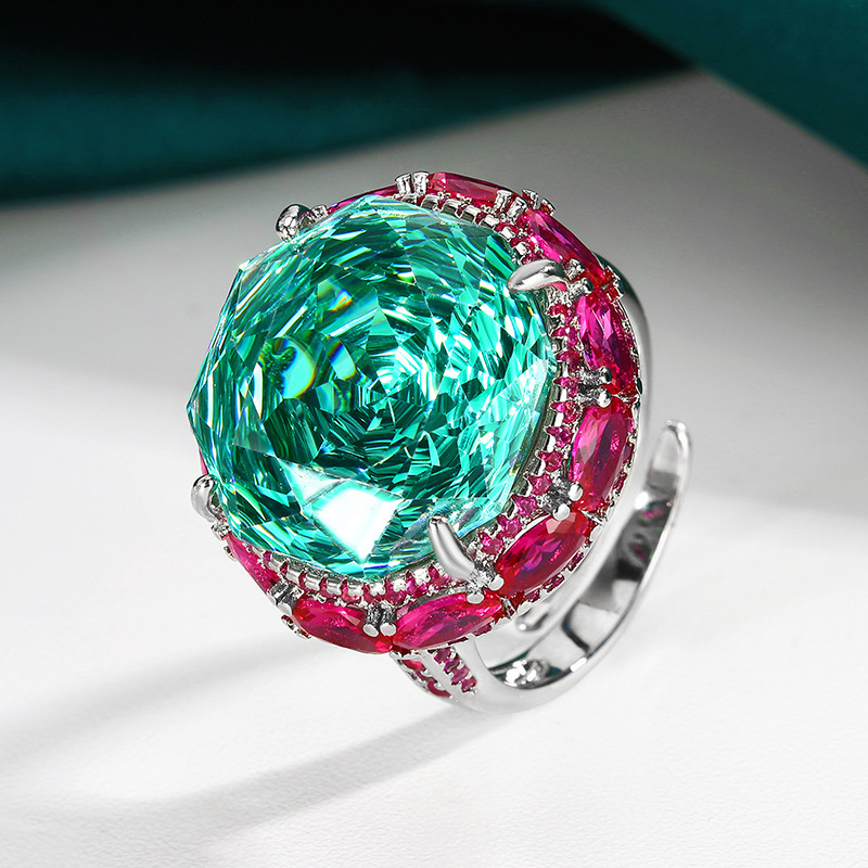 Bague Parra en or blanc vert, taille ajustable