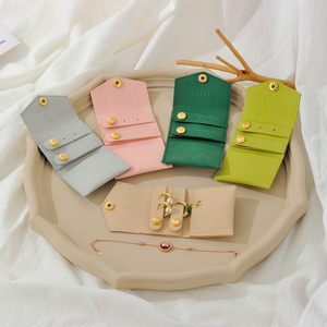 Pochette enveloppe de luxe de haute qualité, petite, avec logo personnalisé, mini sac de rangement pour bijoux, pour bagues, colliers, bijoux - Product Image 1