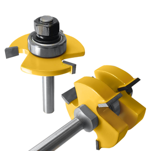 2pcs <span class=keywords><strong>8mm</strong></span> Shank Joint Assemble Router Bits <span class=keywords><strong>Languette</strong></span> et <span class=keywords><strong>Rainure</strong></span> T-Slot <span class=keywords><strong>Fraise</strong></span> pour Bois Boiserie Outils de Coupe - Product Image 5
