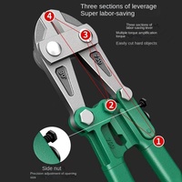 Pince coupante métrique KANGMAI DIY Strong Hawk, à mâchoires carrées de 180 mm, avec poignée ergonomique à prise souple, pour la coupe de boulons, avec fonction de verrouillage