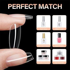<span class=keywords><strong>Aillsa</strong></span> 504 piezas 12 tamaños de puntas de uñas de cobertura completa, semi-mate, ovaladas, tipo ataúd, cuadradas, 3D, squoval, almendradas, stiletto, de gel suave para uñas - Product Image 5
