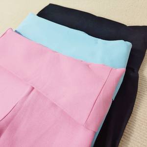 Hochwertige Damen Sommer Baumwolle Spandex Lounge wear Niedliche Kurzarm Falten Taille Flare Hosen Haarband Custom Skinny Casual 2 - Product Image 6