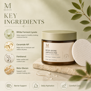 Pads Toniques Visage Hydratants et Réparateurs à la Bifida Biome, Céramide et Panthénol, Soin Barrière Cutanée, Marque Blanche OEM ODM, 70 Tampons, 150ml - Product Image 4