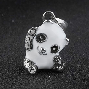 Dijes de Acero Inoxidable con Diseño de Panda en Plata Antigua, Personalizados de Fábrica, para Collares y Joyería Unisex, Gran Venta para Fiestas y Eventos - Product Image 1