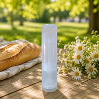 Stick vide rond ou ovale en PP de 0,5 once (3,69 grammes, 5 grammes, 15 grammes) avec mécanisme de remplissage par le haut ou le bas pour rouge à lèvres, écran solaire, déodorant, baume à lèvres