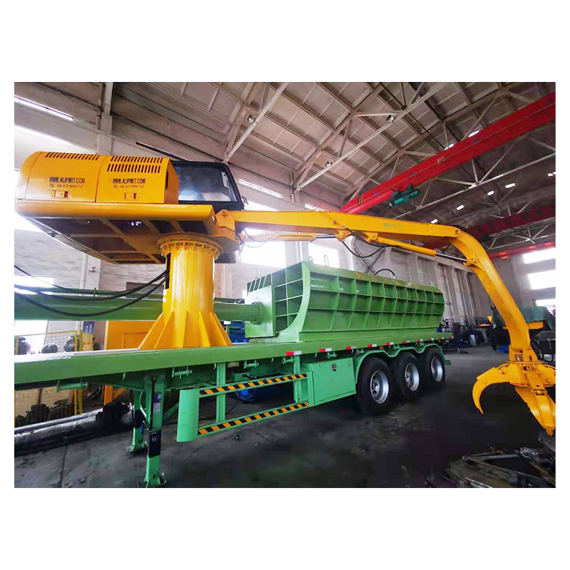 Portable Mobile Hydraulic Scrap Metal Car Baler Press With Crane