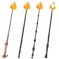 Baguette Magique Lanceur de Boules de Feu pour Cosplay, Jouet d'Halloween, Accessoire de Magicien