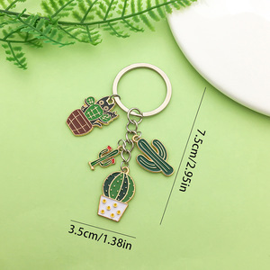 Cactus <b>Keychain</b> Zinc Alloy Irregular Shape Fashion Jewelry Accessory For Creative DIY Gifts - Product Image 3