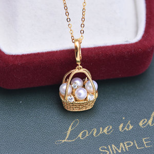 Collar de Perlas Blancas de Agua Dulce de 6-7 mm para Mujer, Plata de Ley S925 con Pequeña Perla Dorada Separada, Estilo Coreano - Product Image 1