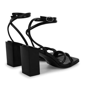 WETKISS 2024 été femmes chaussures habillées Simple femmes bloc talon <span class=keywords><strong>sandales</strong></span> bout carré bride à la cheville <span class=keywords><strong>sandales</strong></span> noir tressé <span class=keywords><strong>sandales</strong></span> - Product Image 4